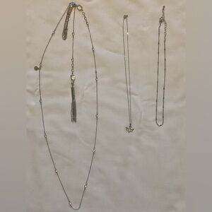 Lot of 3 Costume Jewelry Necklaces Silver-tone